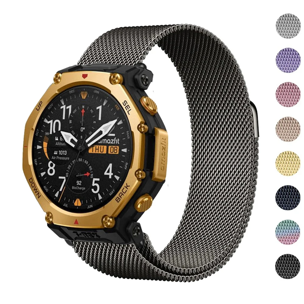 Loop Band for Amazfit T-Rex 3 Pro Strap 20mm 22mm Magnetic Stainless Steel Metal Bracelet for Huawei Watch GT 6 Pro Accessories