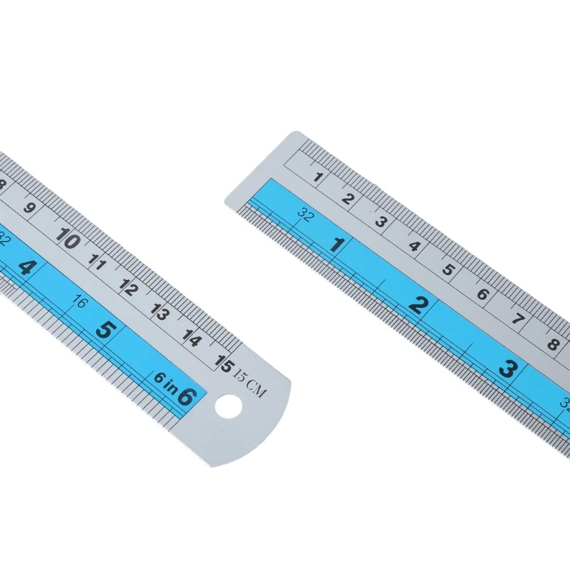 Régua metal profissional, régua com bordas retas medidas imperiais métricas, conjunto régua 6 polegadas 12 para