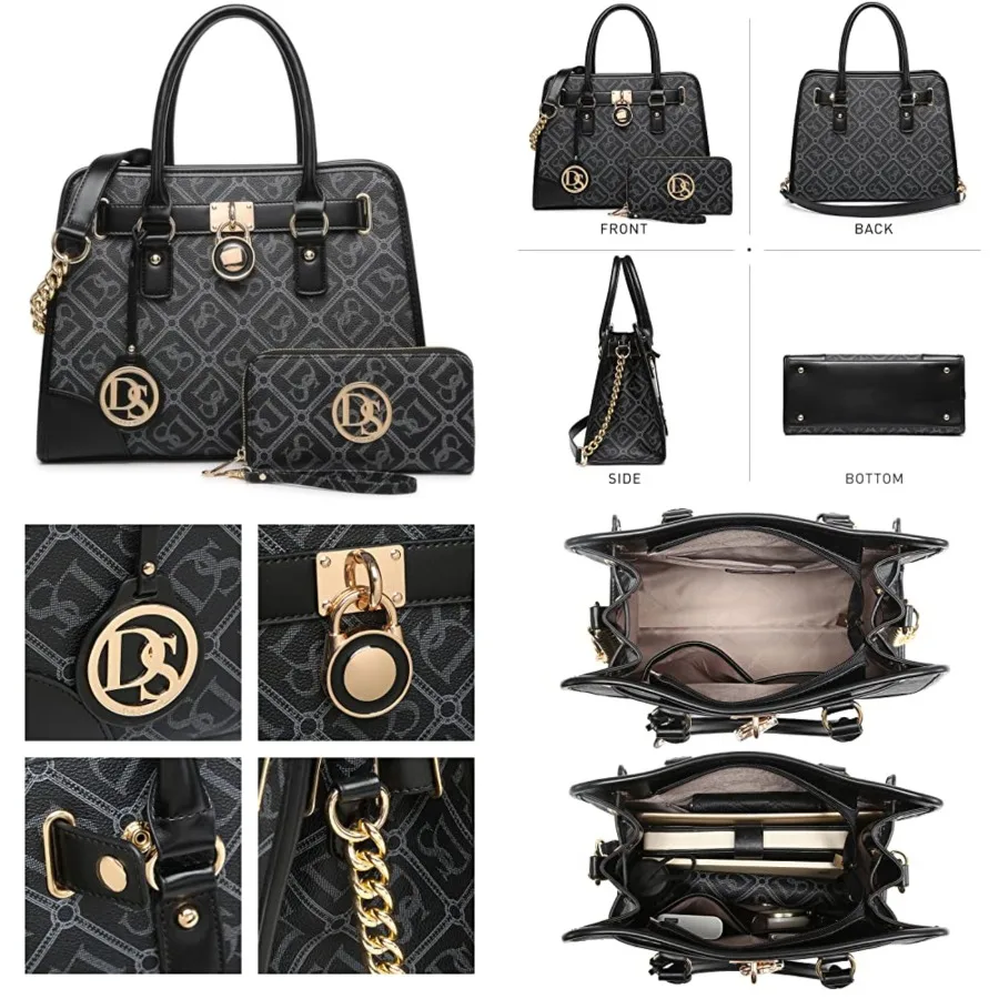 

Dasein Women Handbags Top Handle Satchel Purse Shoulder Bag Hobo Bag Work Bag Set 2pcs