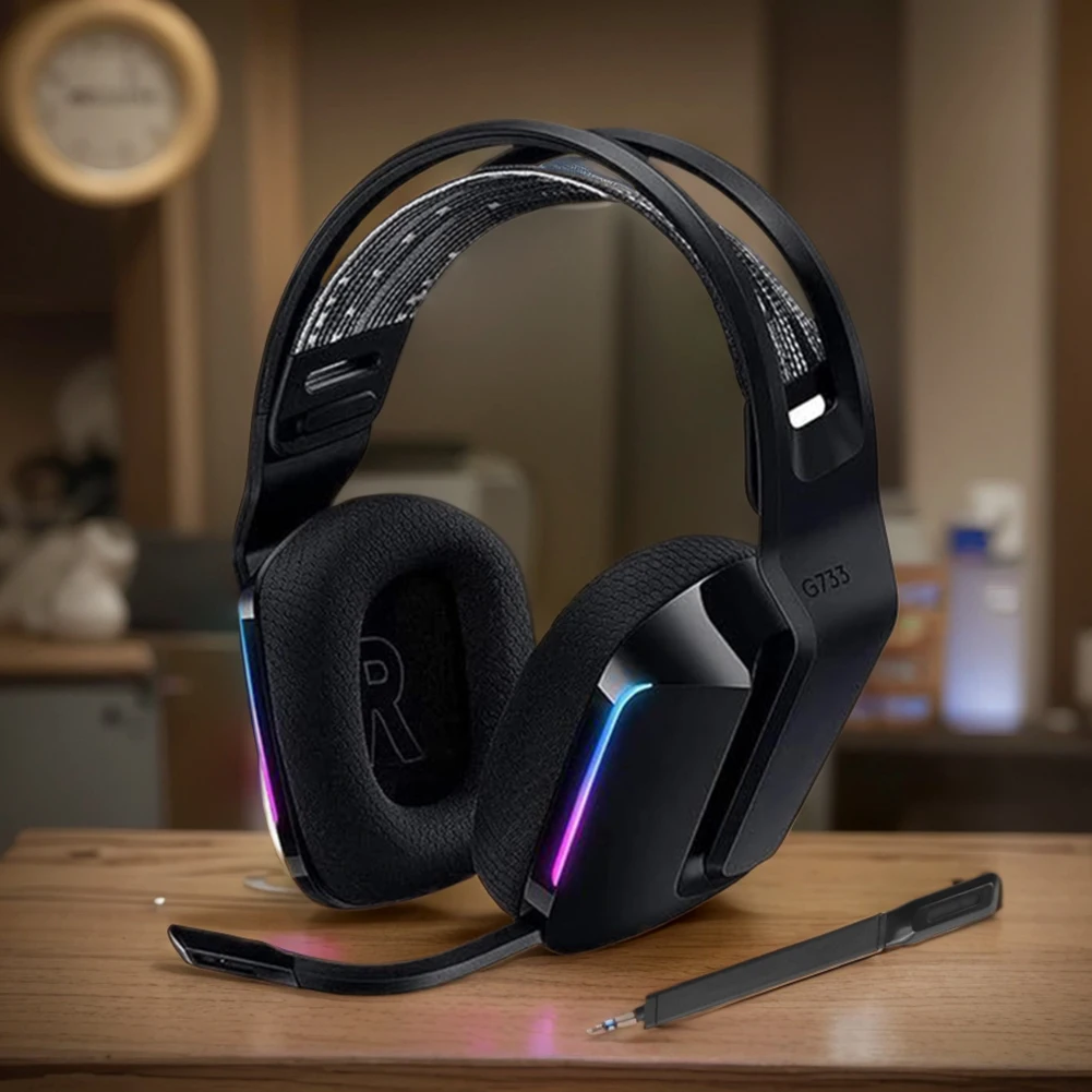 Wireless Gaming Headset Mic Aux 3.5mm Wireless Headphone Replacement Microphone Headset Mic for Logitech G733 Gaming Headphones