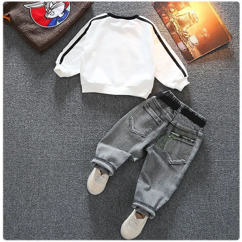 Kids Boys Suit Spring Clothes Children\'s Sweater Pants Two-piece Suit Boys Long-sleeved Clothes Set