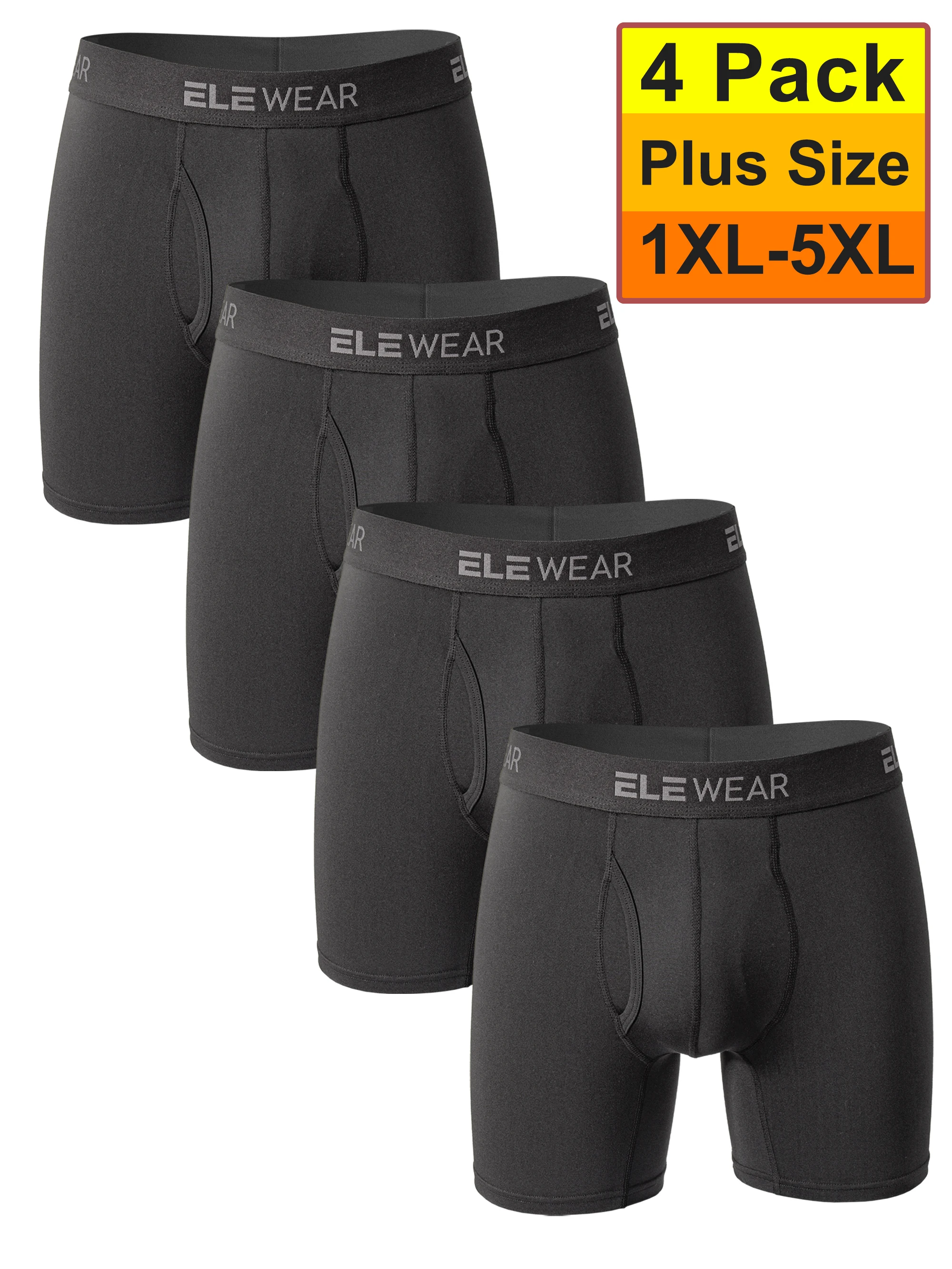 

4 упаковки мужского нижнего белья с открытием, дышащие мужские боксеры, мужские трусы, трусы, большие размеры 1XL-5XL, модные трусы-боксеры