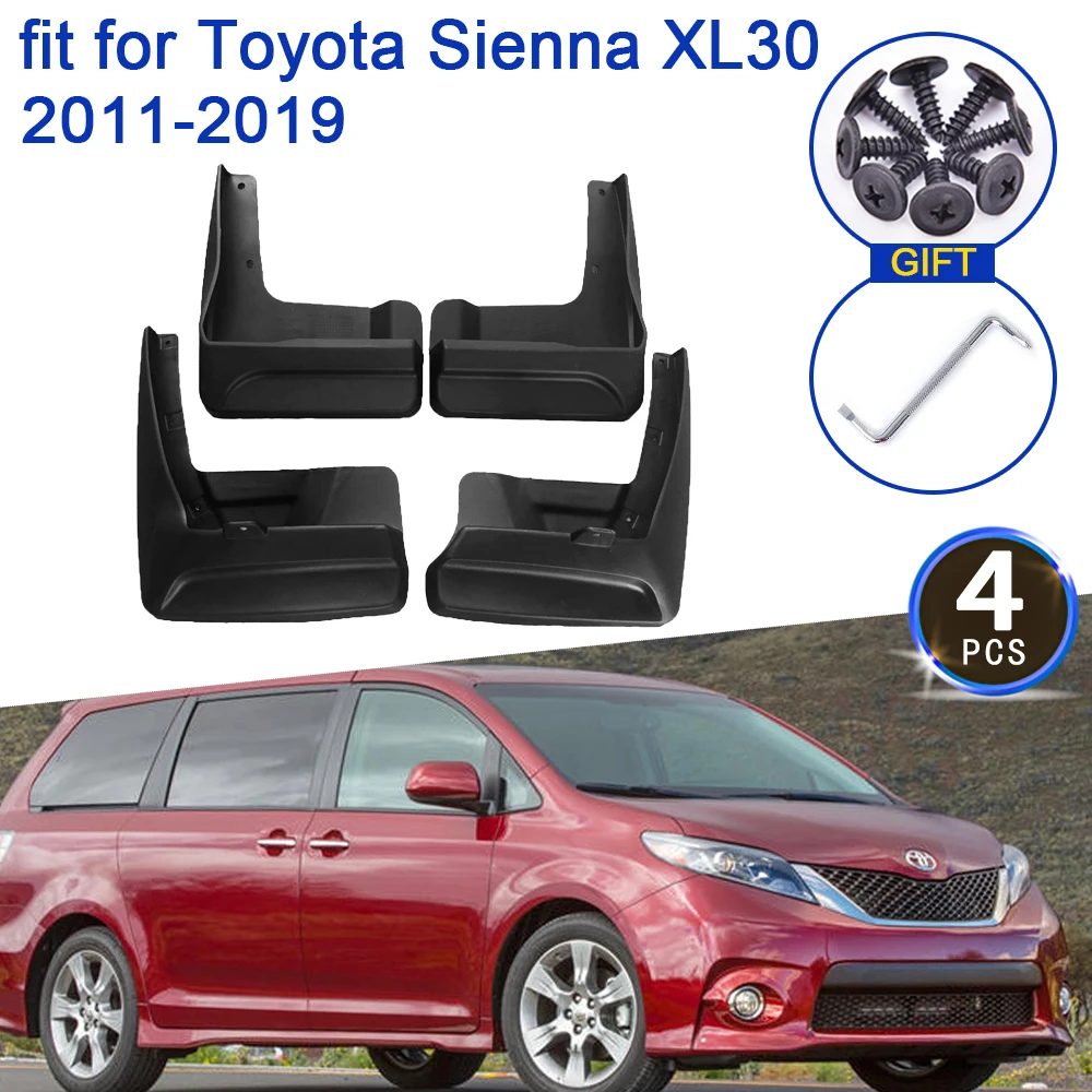 

4 шт., брызговики для Toyota Sienna XL30 2011 2012 2013 2014 2016 2017 2018 2019