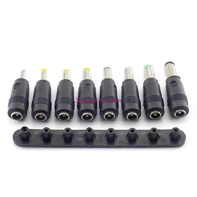 N3UC Power Supply Sets 5.5x2.1mm Adapter To 8 Plugs Connector For Laptop