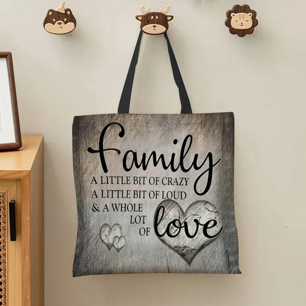 

Набор из 4 льняных сумок-тоут с цитатами, вместительные женские сумки через плечо для шопинга