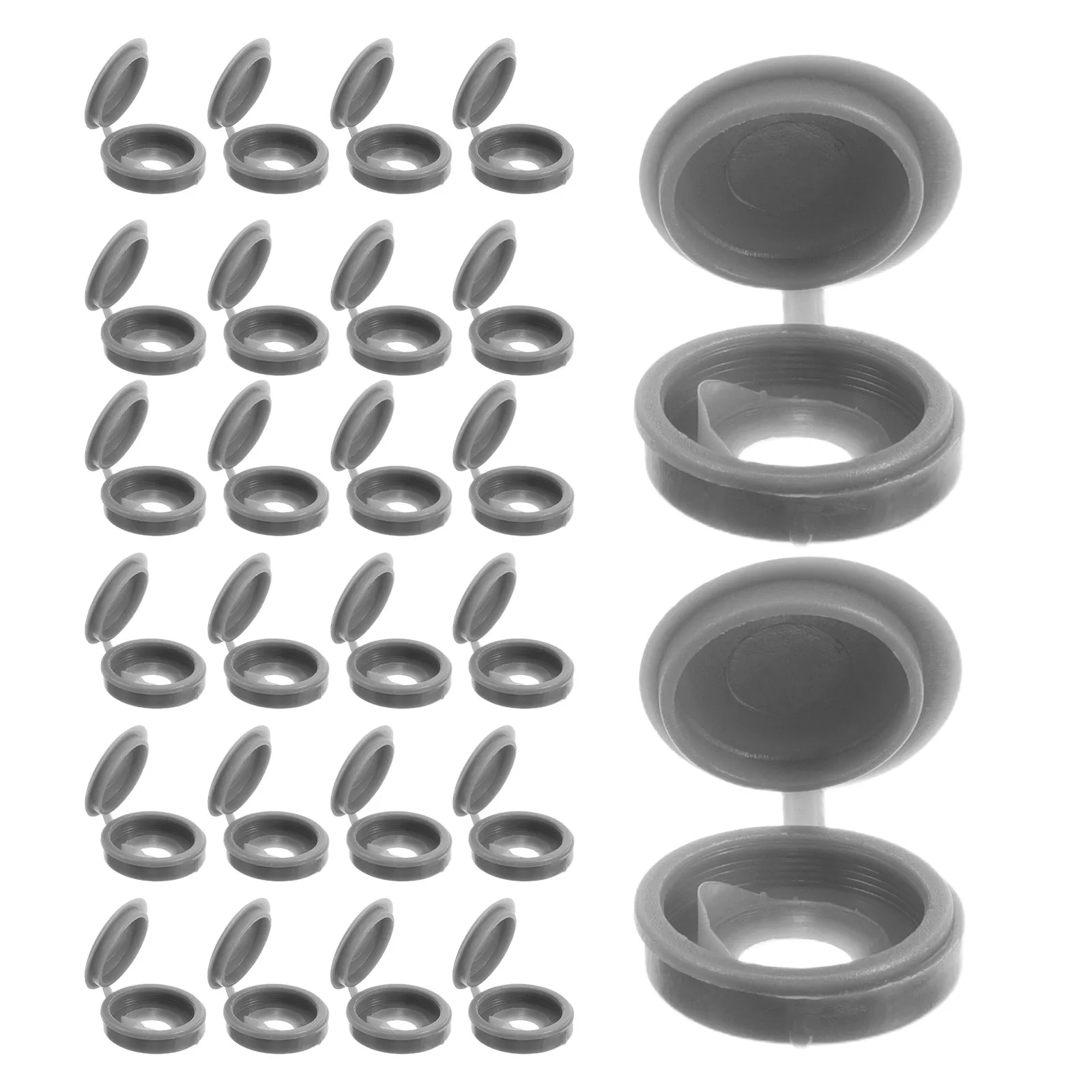200Pcs Decorative Screw Caps Plastic Hinged Cover Caps for Furniture Cabinets Tables Chairs Shutters Easy Install Aesthetic