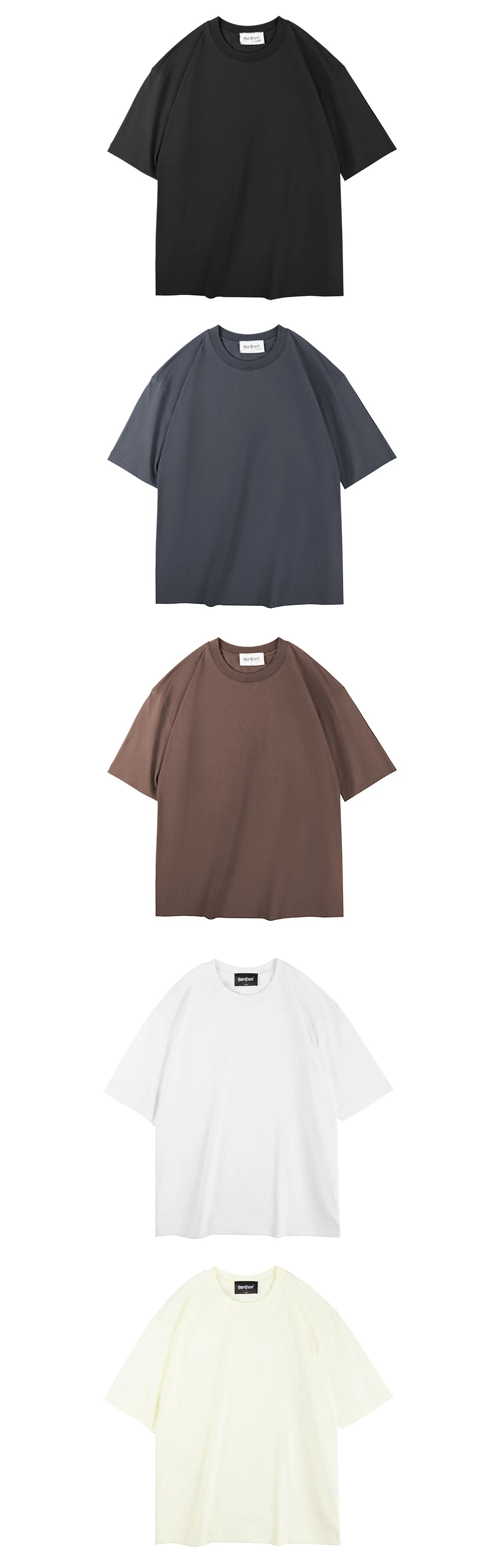 WAVLATII Damen Neue Oversize-T-Shirts, 260 GSM, Weiß, Lässige Streetwear-Tees, Unisex, Einfarbig, Koreanische Coole Oberteile für Junge Leute WT2560 – Detail 2