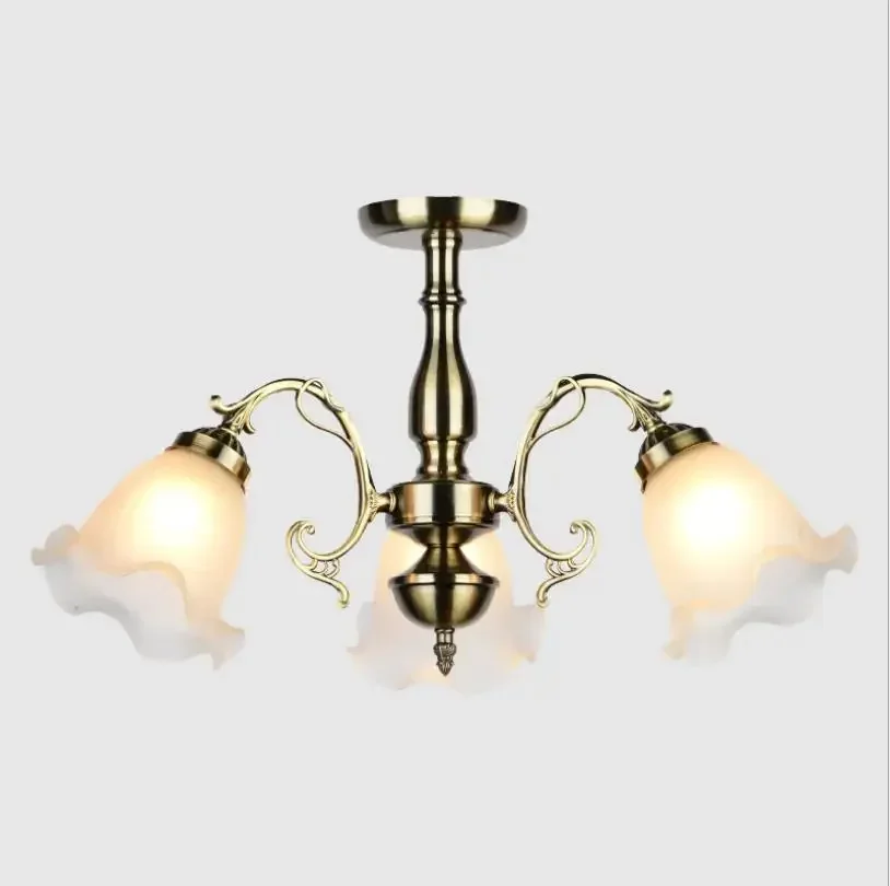 European Chandelier Living Room Ceiling Lamp Wrought Iron Restaurant Bedroom Light Simple New Home Hotel Retro Lighting