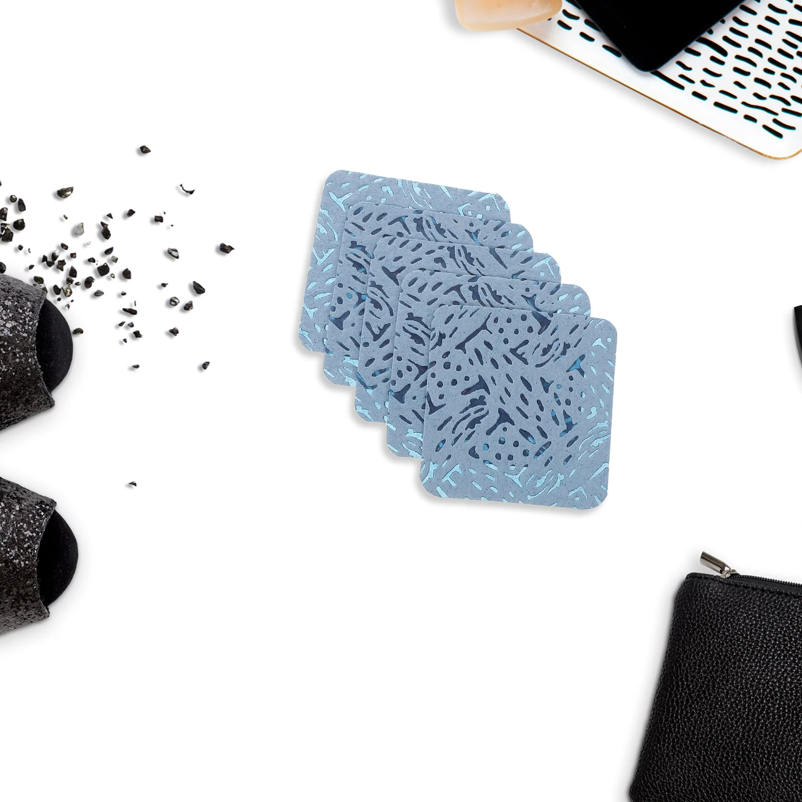 540 Stücke Keine Lint Nageltücher Nagellackentferner Pads Gel Pinzette Kleber Düse Wimpern Reise Maniküre Liefert Himmel-Blau