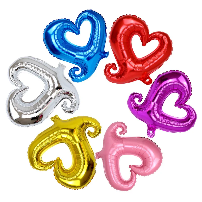 

5/10pcs Romantic Tail Hook Aluminum Film Heart Balloon Valentine's Day Proposal Wedding Decor Birthday Celebration Helium Ballon