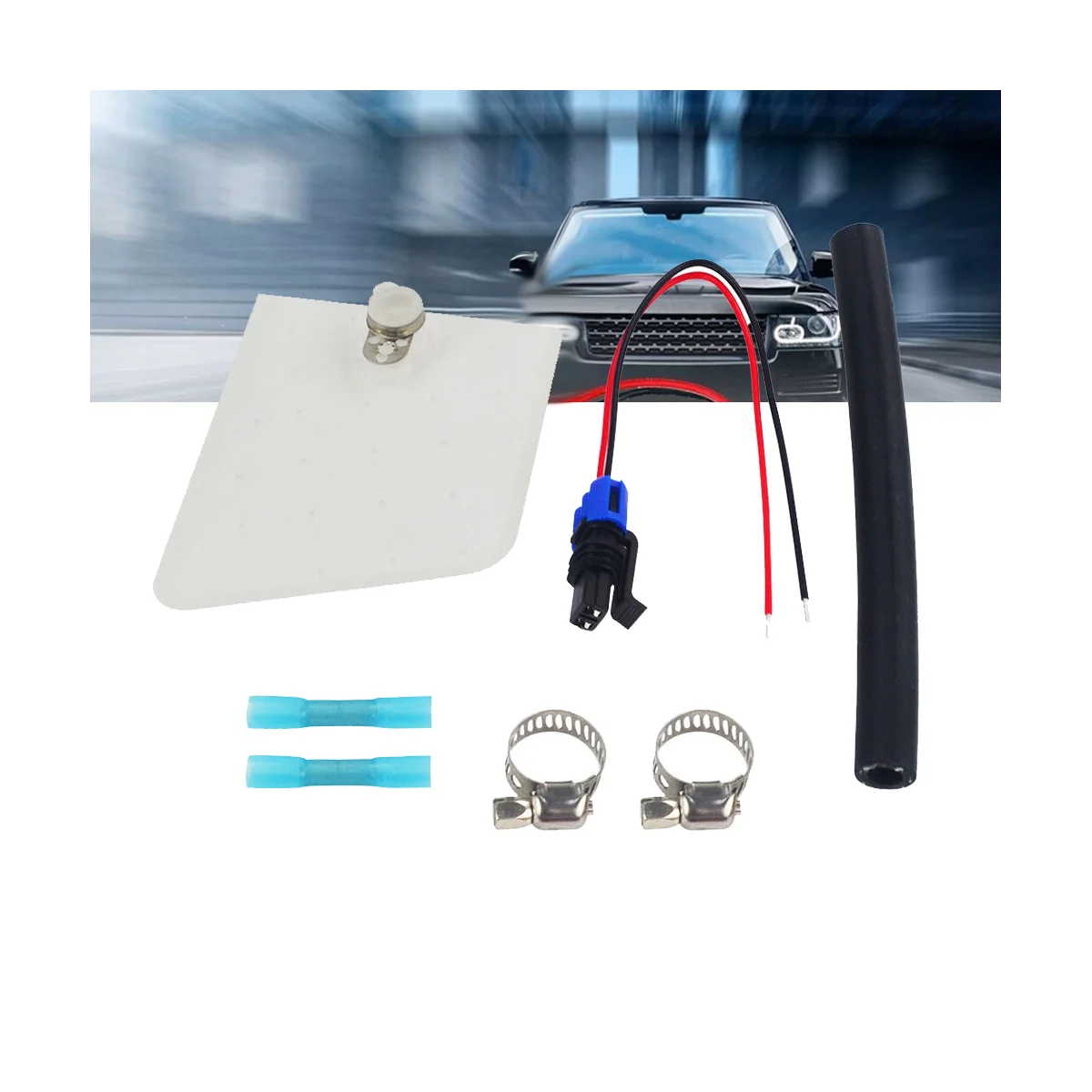 Kit de instalación de bomba de combustible, cable de puente, abrazaderas de filtro de manguera, para Walbro TI E85, F90000274, F90000267, 400-0085