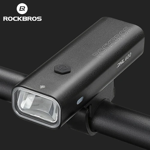 ROCKBROS 600LM luz delantera de bicicleta impermeable IPX6 tipo C recargable MTB bicicleta de carretera faro aleación de aluminio linterna de ciclismo