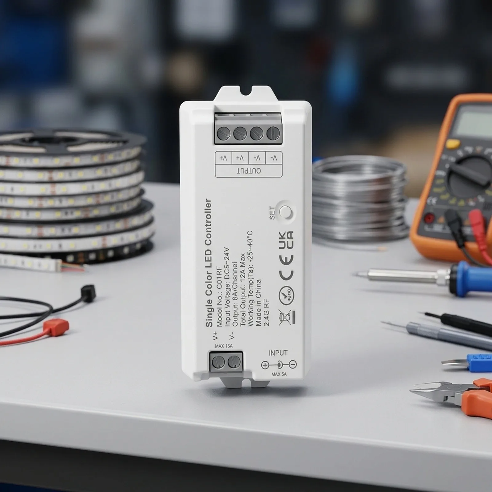 LED Strip Controller RF Remote DC5V DC12V DC24V for RGB LED Strips Compatible with 5050SMD 3528SMD 5630SMD COB 4 Wire Types