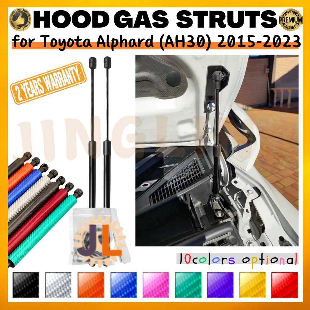 

Qty(2) Hood Struts for Toyota Alphard/Vellfire (AH30) 2015-2023 Front Bonnet Modify Gas Springs Shock Absorbers Lift Supports