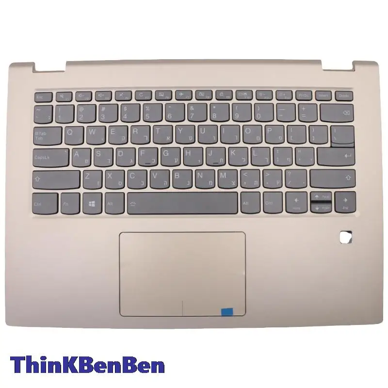 

HB Hebrew (IL Israel) Keyboard Golden Upper Case Palmrest Shell Cover For Lenovo Yoga 520 14IKB Flex 5 1470 5CB0N67320