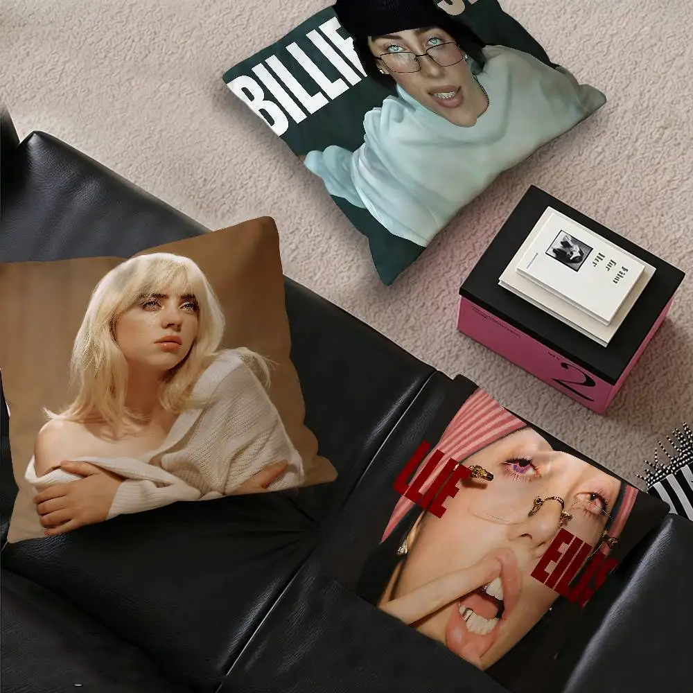 Singer B-Billie E-Eilish pillow cover sofa cushion cover home room decoration children gift