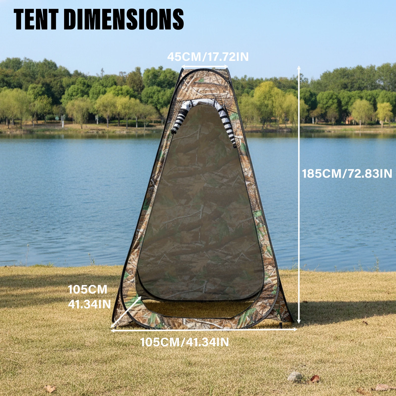 1Set Pop Up Shower Tent No Assembly Required Portable Outdoor Privacy Toilet Changing Room Camping Beach Lake