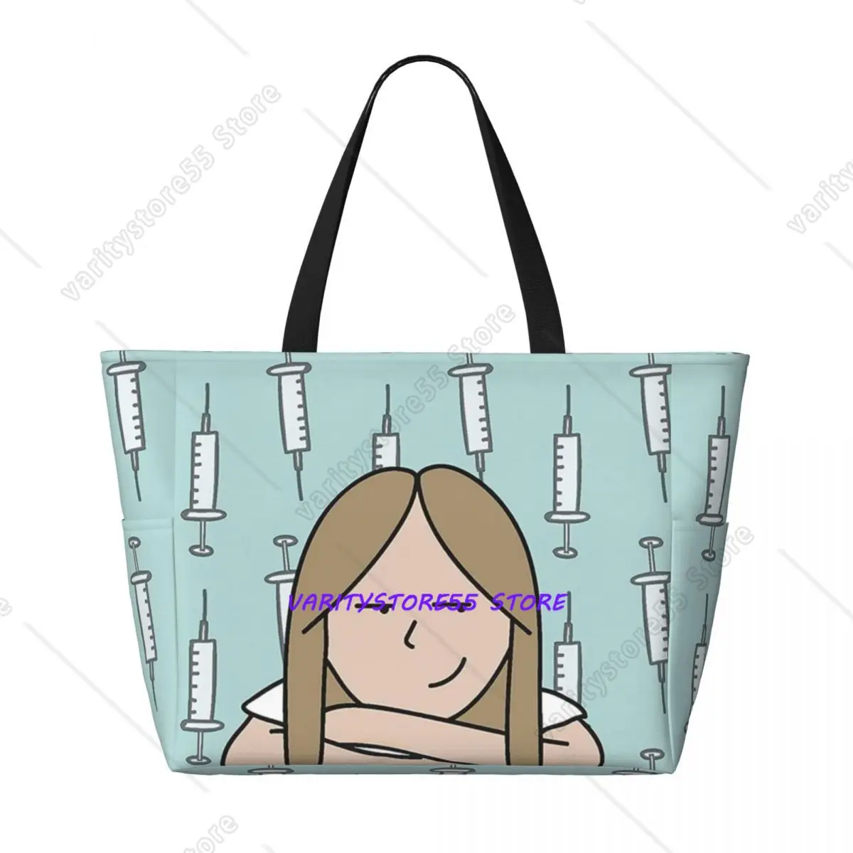 Custom Enfermera En Apuros Doctor Nurse Medical Tote Bag for Women Large Capacity Gym Beach Travel Bags