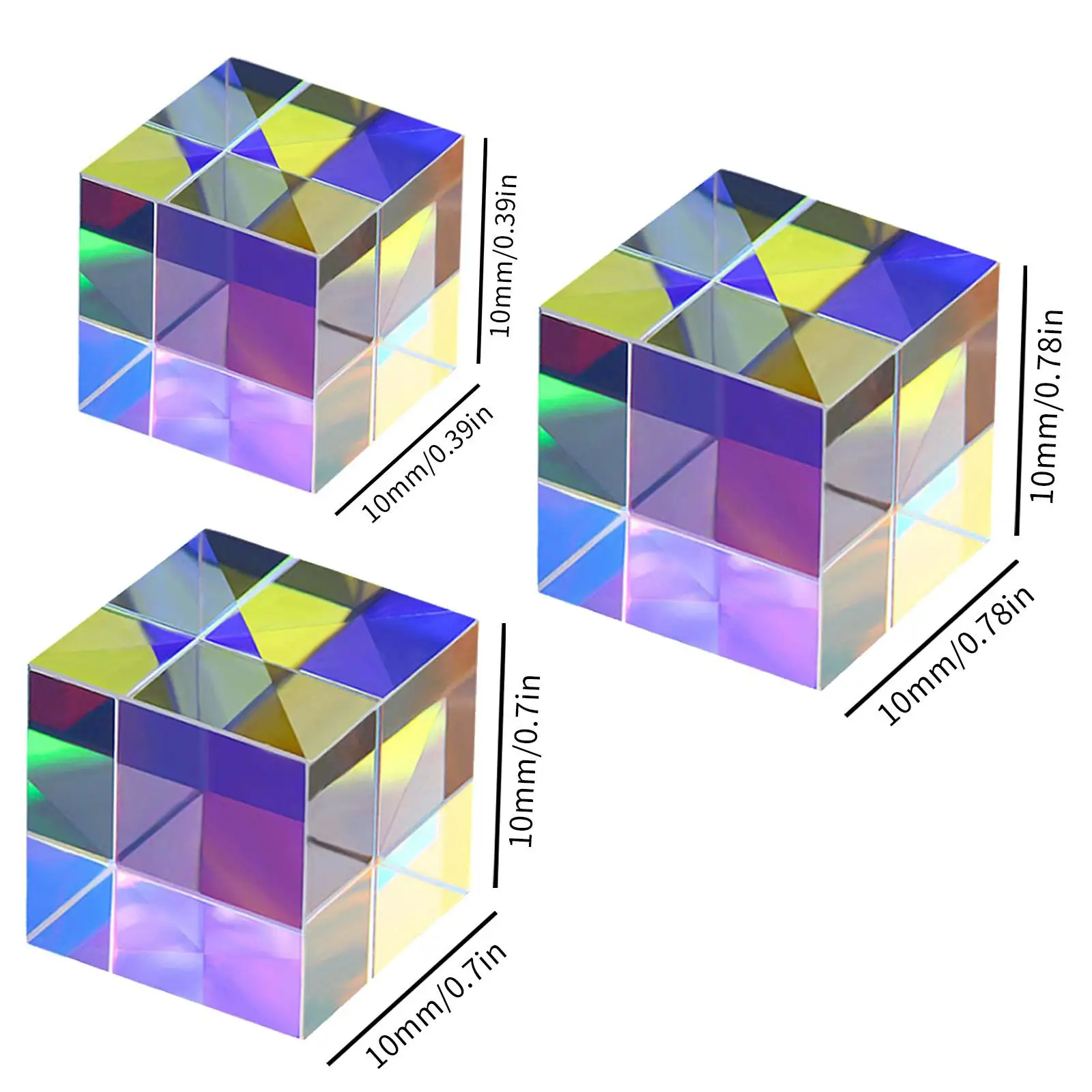 Optical Glass X-cube Dichroic Cube Design Cube Prism RGB Combiner Splitter Educational Gift Class Physics Educational Toy
