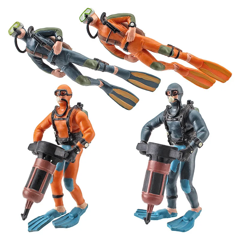 Cross-Border Simulation Miniature Ocean Doll Model Solid Diver Static Deep Sea Exploration Character Sand Table Ornaments