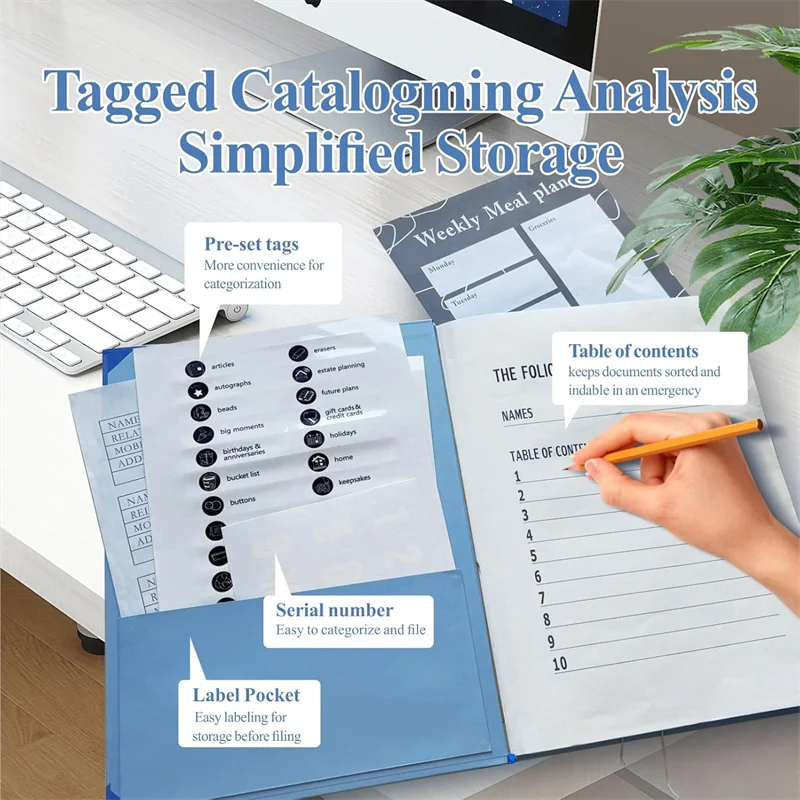 Cartelle Folio con tasche, Organizer per documenti importanti, "In Case I Go Missing Binder', Organizer per documenti per ufficio e scuola