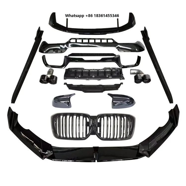 

For X3 G01 Dream Garage X3 G01 LCI Gloss Black BodyKit PP Plastic Car Front Bumpers Lip Grille Mirror Cover Diffuser Spoiler