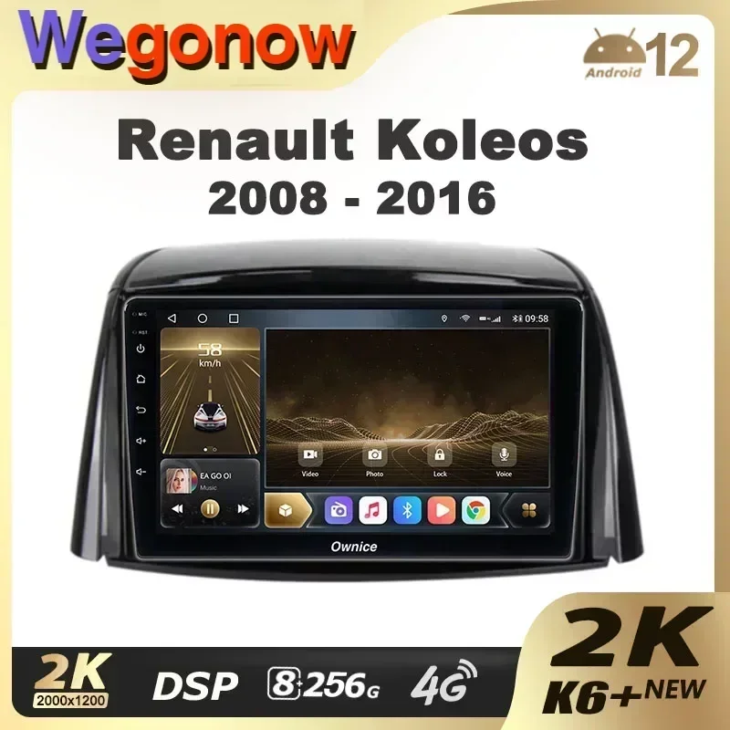 Ownice K6+ 2K for Renault Koleos 2008 - 2016 Car Radio Multimedia Video Player Navigation Stereo GPS Android12 No 2din 2 Din DVD