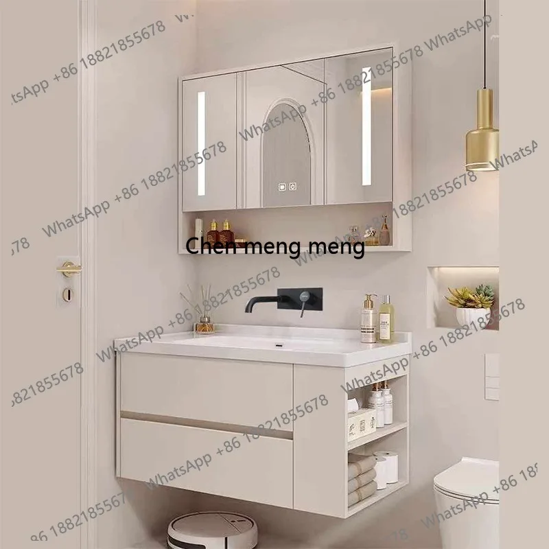 Bathroom Cabinet Without Hole Ceramic Integrated Basin Into Wall To Drain Water Without Faucet Hole Wash Cabinet Combination