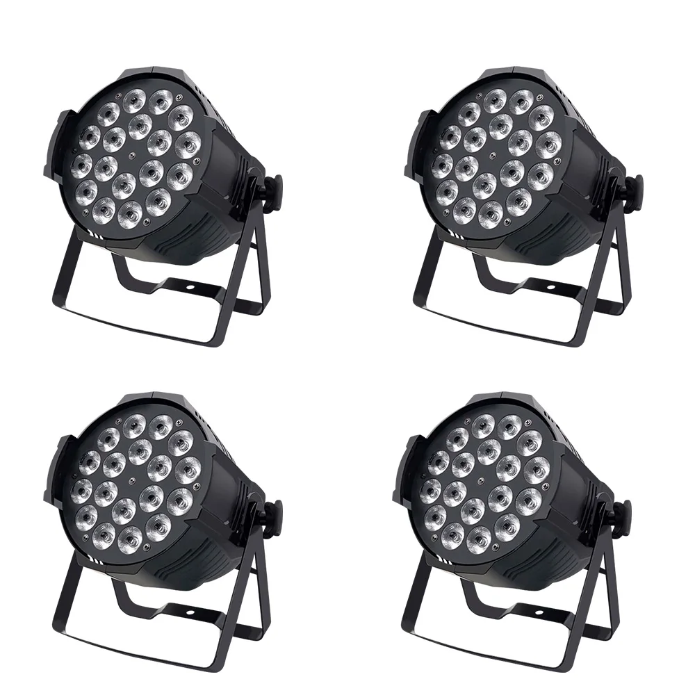 4PCS LED 18x10W Aluminum Par Lights RGBWA With DMX 512 Control Stage Lighting Professional For DJ Disco Party Nightclub Wedding