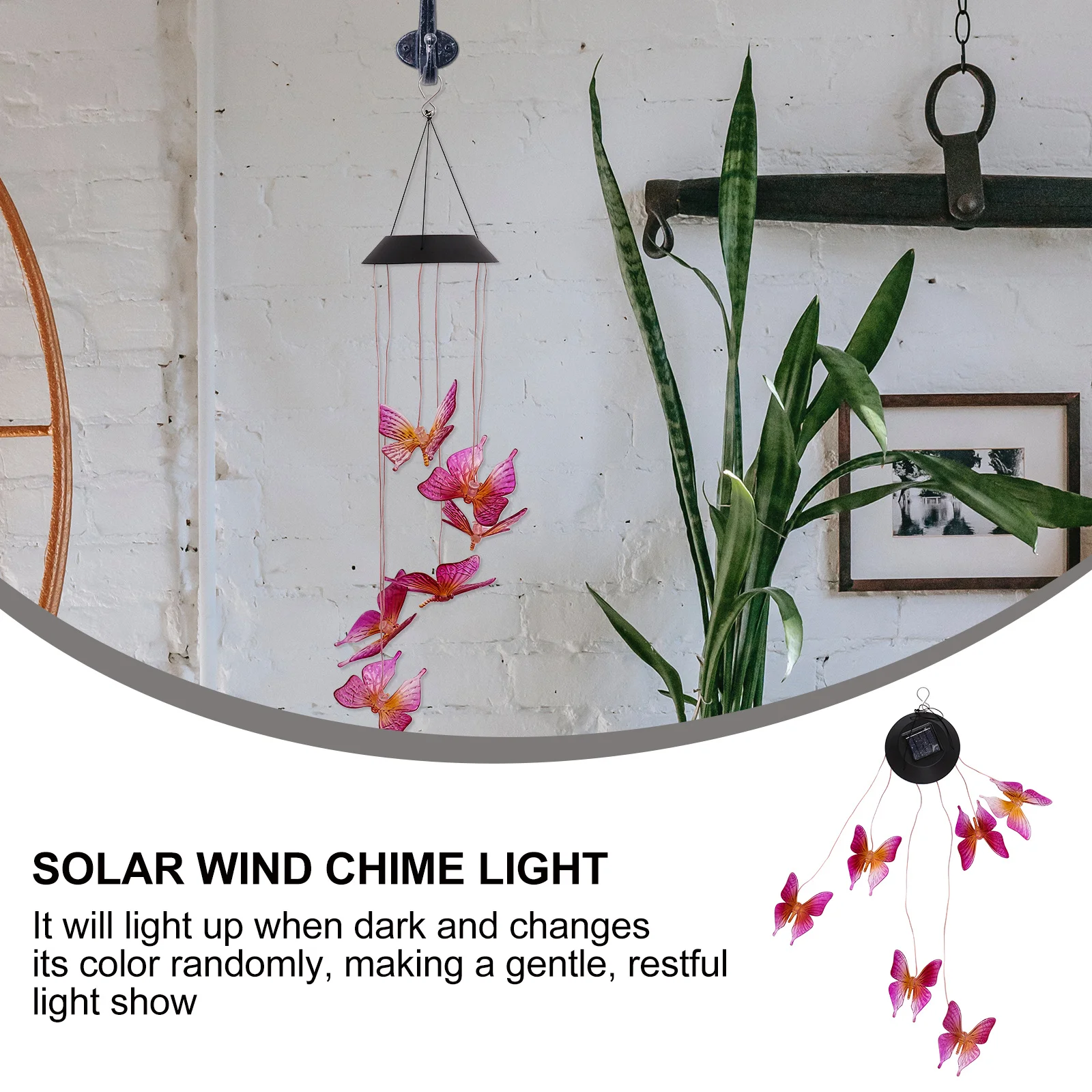 

Solar Wind Chime Light LED Hanging Colorful Lamp No Fade No Shape Change Automatic on Off Solar Garden Lights Outdoor Patio