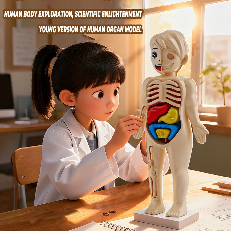 Bambini Biologia Scienza Montessori Giocattoli Corpo umano Organo Anatomia Modello Assemblaggio fai da te Giocattolo medico Studente Apprendimento Strumento educativo