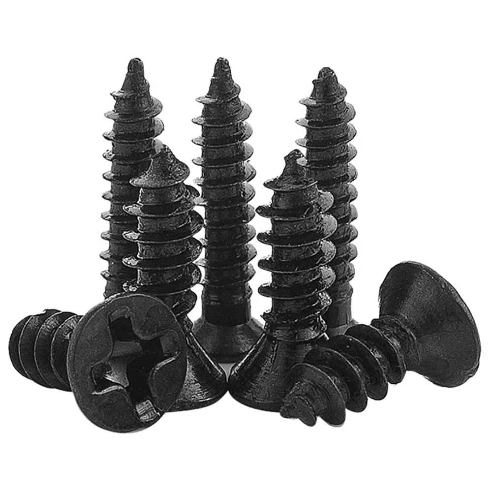 20-500pcs Cross Countersunk Flat Head Self-tapping Screw M1 M1.2  M1.4 M1.7 M2 M2.3 M3 M3.5 M4 M5 Black Carbon Steel Phillips