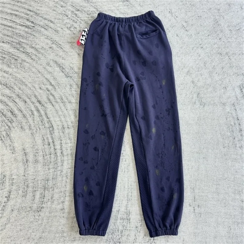 24ss Black Washed RRR123 Tie-dyed Pants Top Quality Oversized Inside Tag Casual Trousers Joggers Men