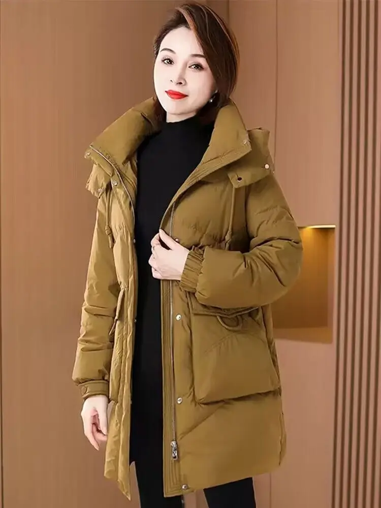 

Модная женская утепленная хлопковая куртка средней длины в корейском стиле, свободного кроя, зимняя, модная, из хлопка и полиуретана.