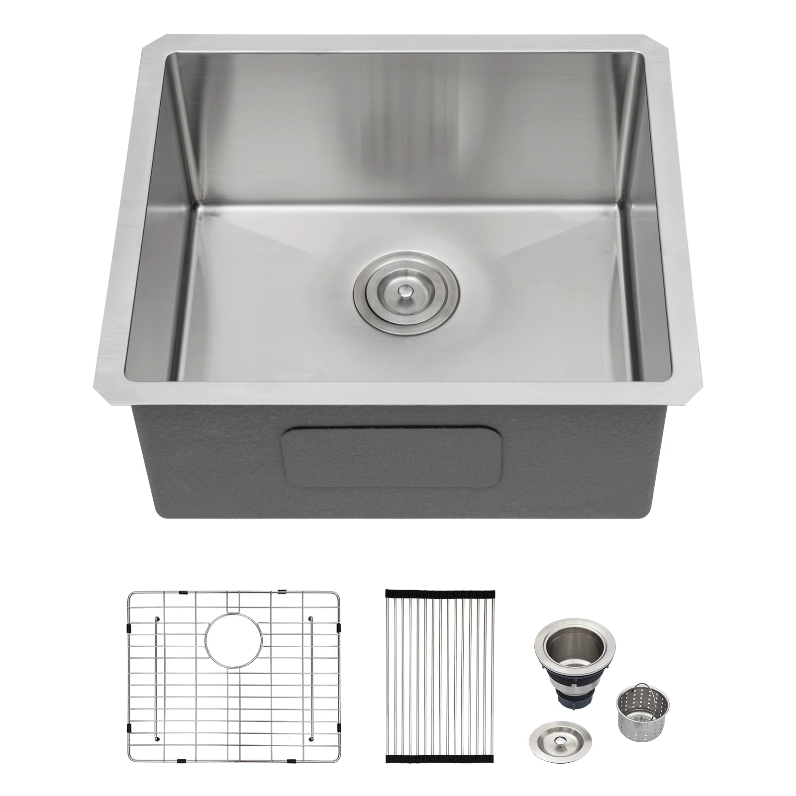 

21 Inch Undermount Sink - 21"x18"x9" Undermount Stainless Steel Kitchen Sink Single Bowl Kitchen Sink Basin