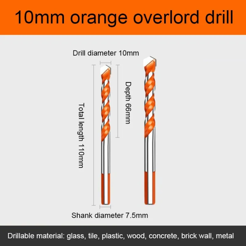 10-12mm hreaded triângulo de aço tungstênio telha de parede de perfuração de concreto broca de mármore do agregado familiar overlord mão broca elétrica