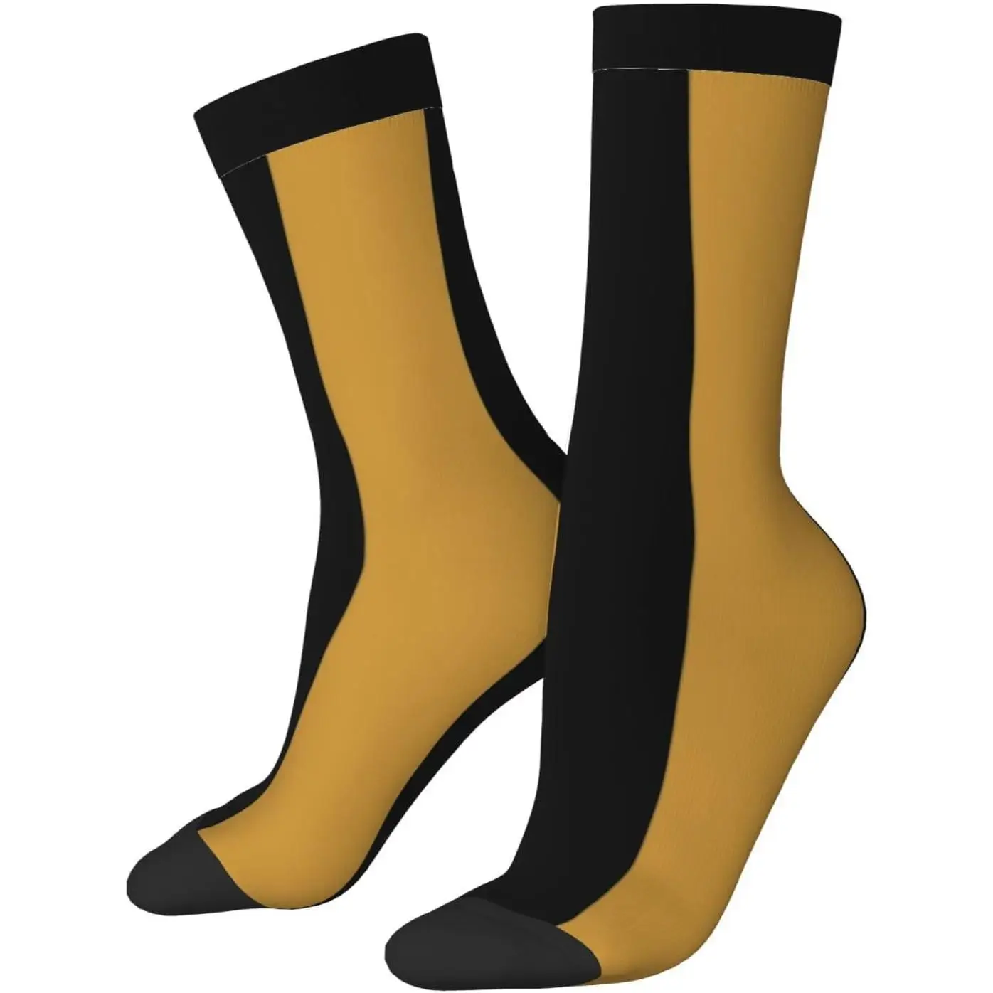 

Элегантные черные и золотые смелые носки в вертикальную полоску для мужчин и женщин, подарки, новинка унисекс, повседневные модельные носки