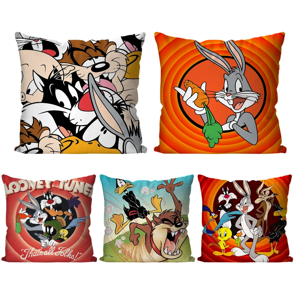 

Наволочка с рисунком Looneys T-Tunes, квадратная подушка, диван для спальни, удобная подушка для отдыха, автомобиль, гостиная, украшение дома 40X40