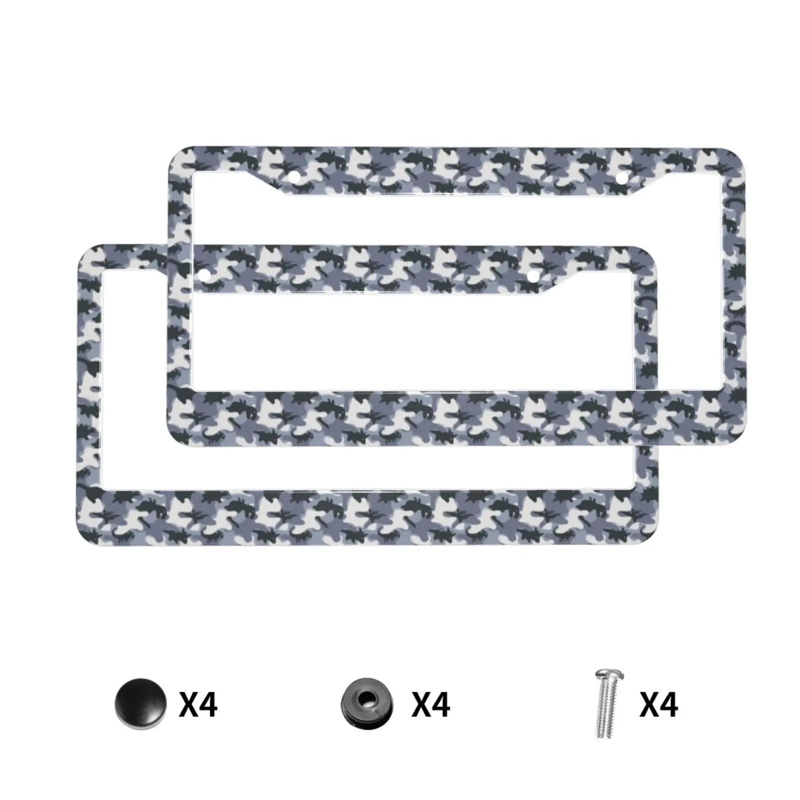 

Interesting Dinosaur Pattern Print Car License Plate Frame 2 Pack License Plate Holder with 2 Holes Car Tag Frame for Women Men