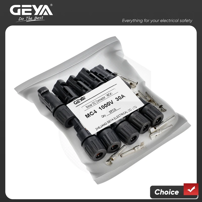 GEYA-Connecteurs de Roi ation de panneau solaire pour câble long, mâle femelle, 30A, 45A, 2.5 mm2, 4 mm2, 1000VDC, 15 000VDC, 5 paires