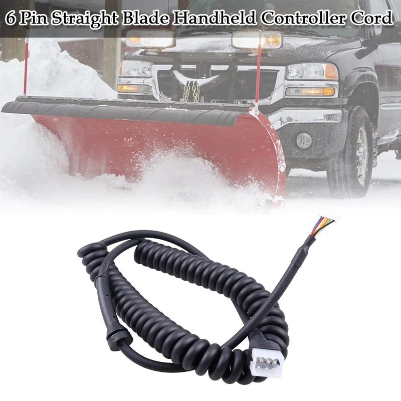 6 Pin Straight Blade Handheld Controller Cord 96437 Snowplow Handheld Harness for Western Fisher Snow Plow Parts Replacement