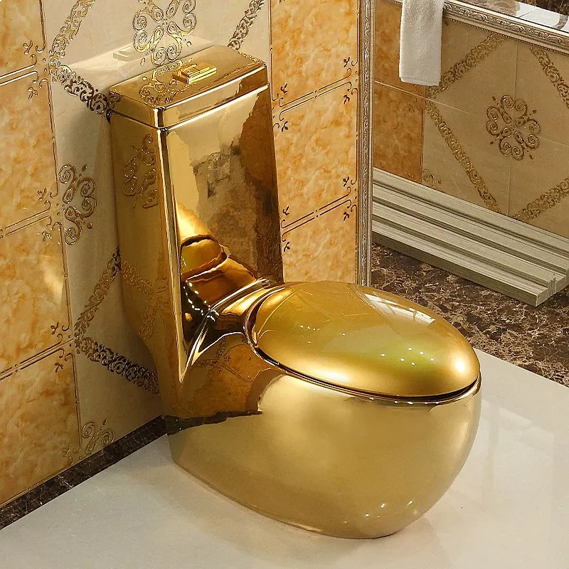 European Gold Egg Toilet Creative Water-Saving Siphon Anti-Odor Colorful Ceramic WC