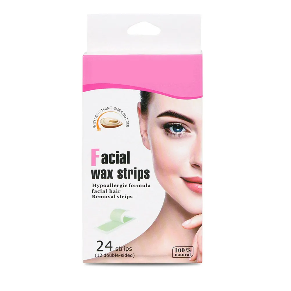 

24Pcs Lip Facial Hair Removal Wax Strips Premium Skin-Friendly Pain-Free Quick Effective Disposable Depilatory Strips for Women