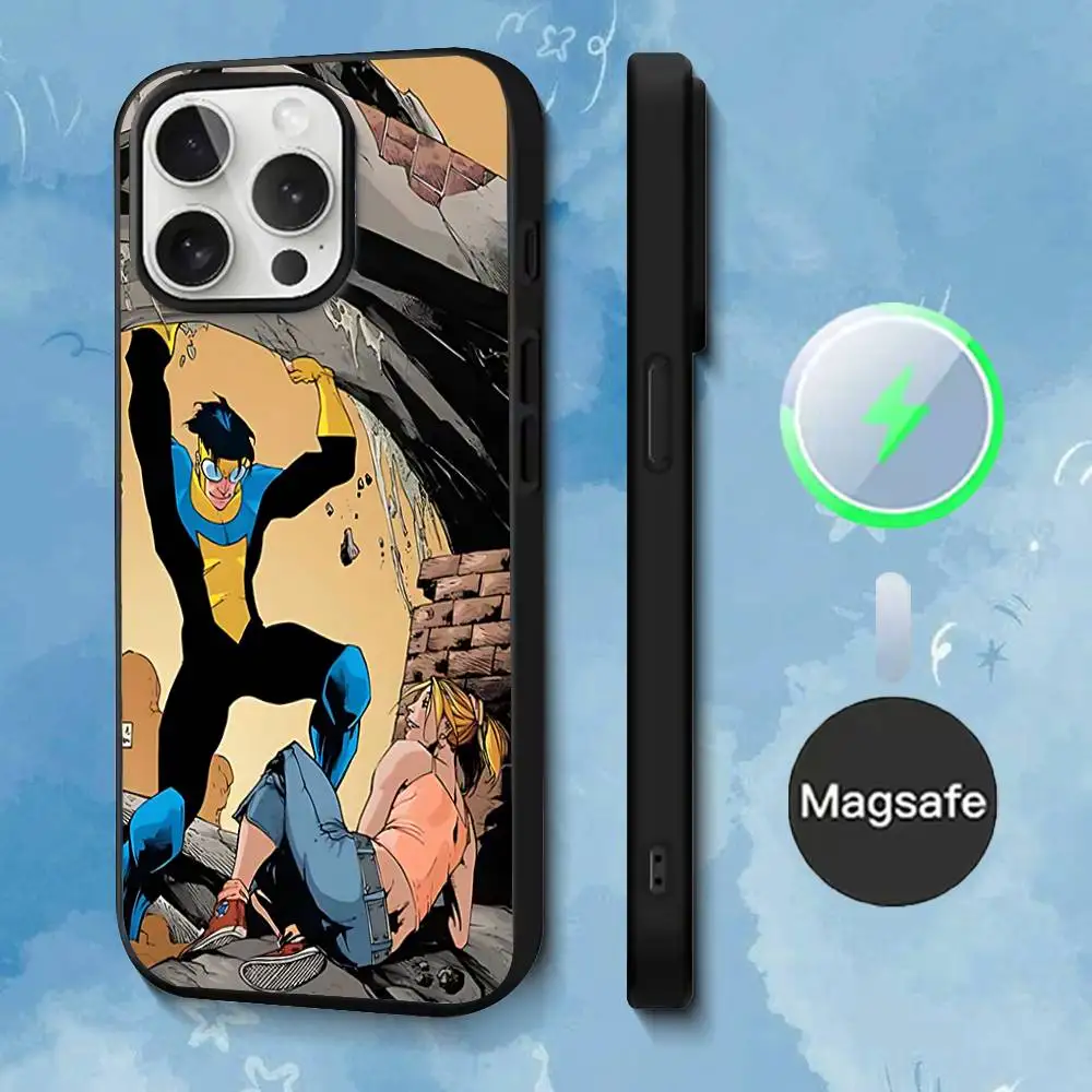 حافظة هاتف خارقة I-Invincible لهاتف iPhone 17,16,15,14,13,12,11,Pro,Max,Plus,Mini,SE4,E شحن لاسلكي Magsafe مغناطيسي