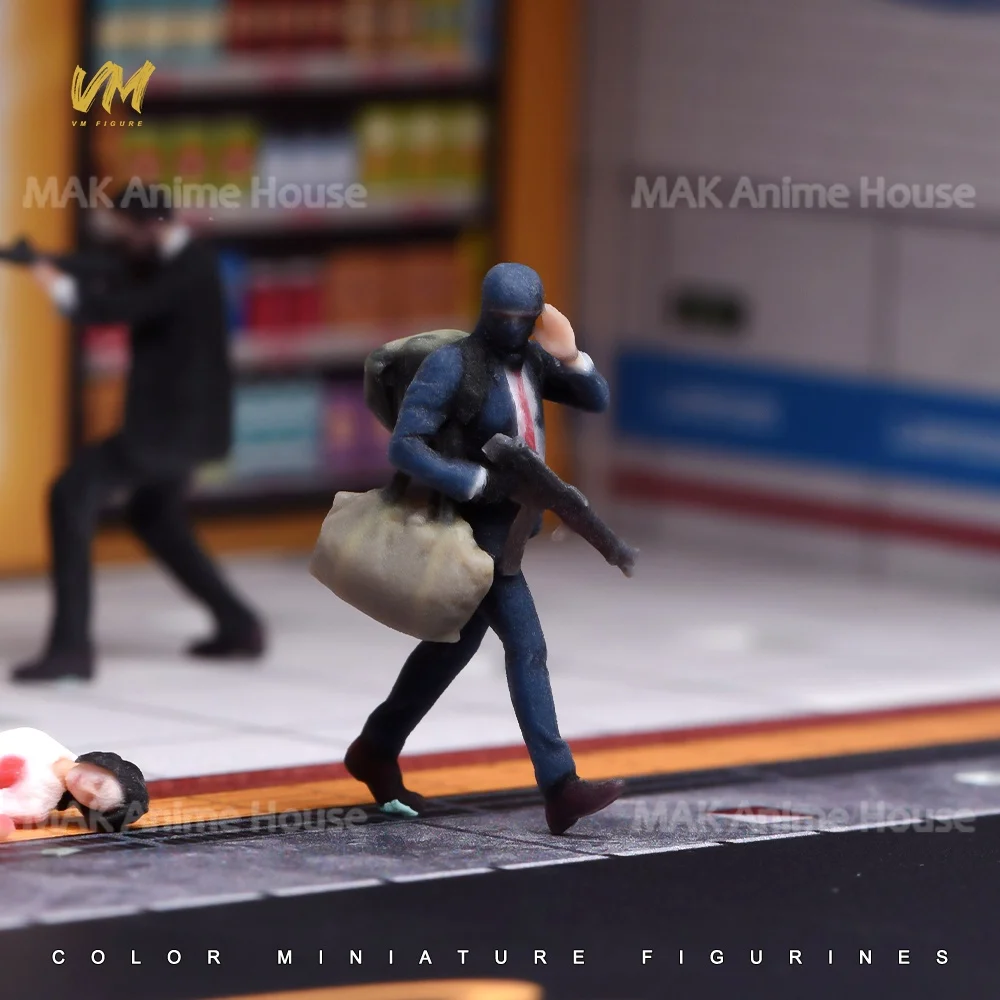 3D Print Figures 1/64 1/43 1/24 1/18 Masked Armed Robber Hostage Body Robbed Bank Overweight Men Realistic Model Scene Car Toys image 20