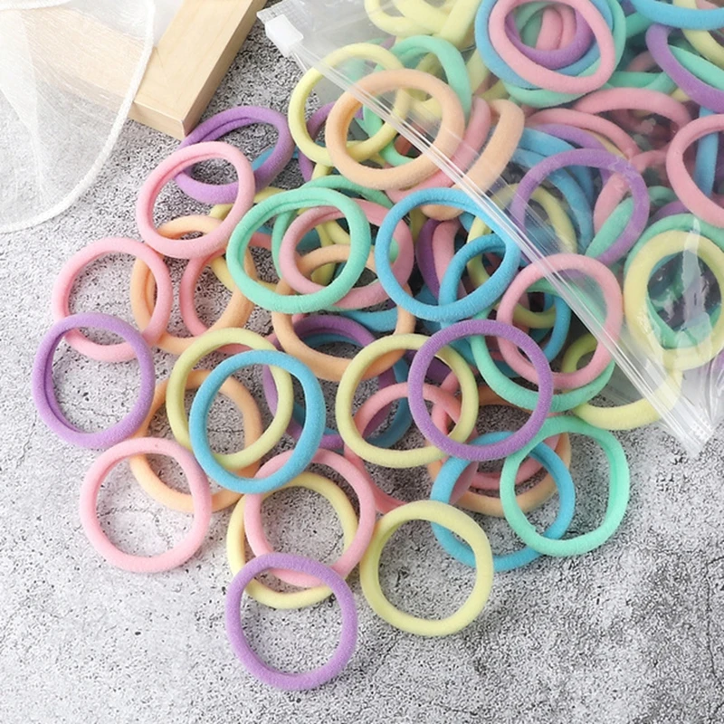 50 teile/satz Frauen Grundlegende Haar Bands 1,57 zoll Einfache Feste Farben Elastische Stirnband Haar Seile Krawatten Haar Zubehör Pferdeschwanz halter