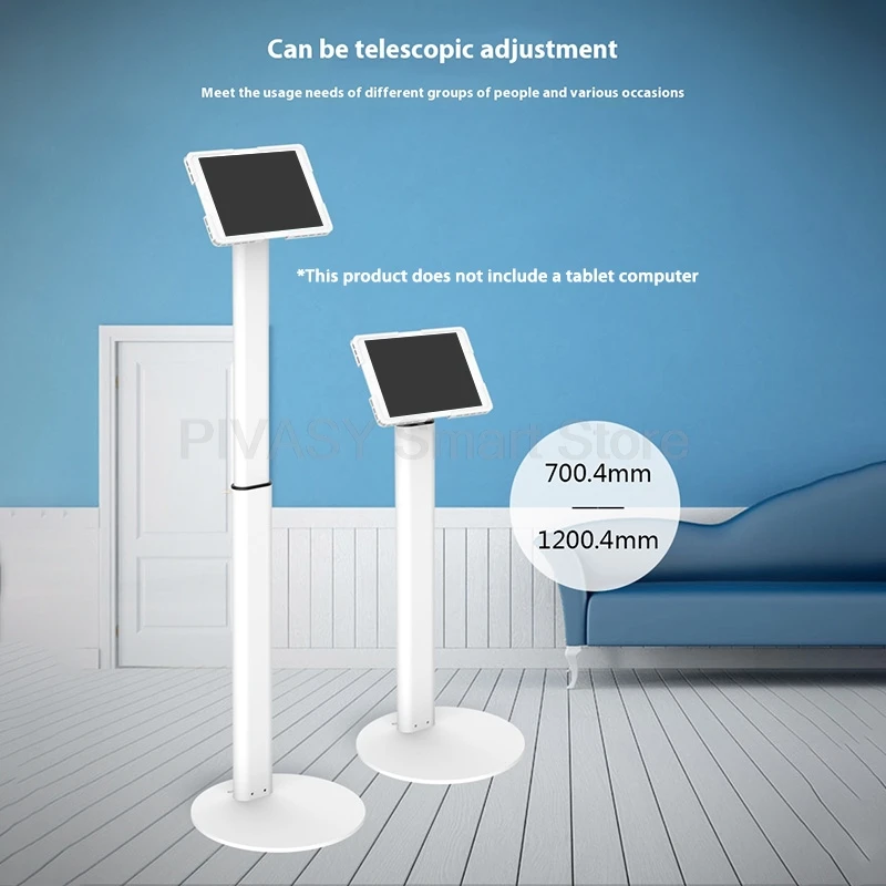 Stojak na tablet 8-13 cali, komercyjny ekspozytor fitness, kiosk podłogowy, blokada antykradzieżowa, regulacja wysokości VESA, obrotowy ekran, uniwersalny
