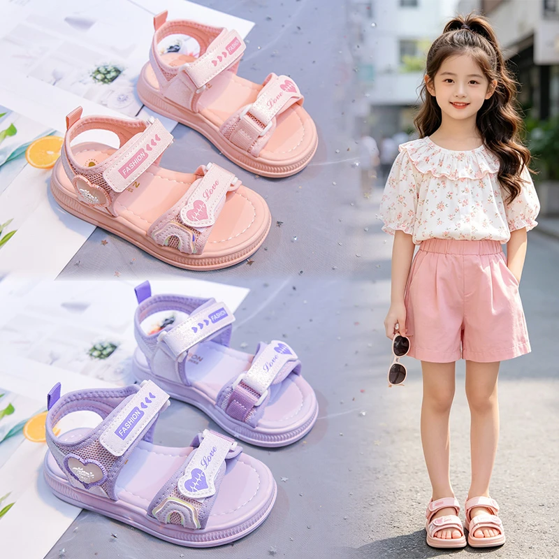 

Girls Summer Princess Sandals Soft Beach Children's Shoes Bow Kids Outdoor Walking Footwear for Toddler School Shoes Children's