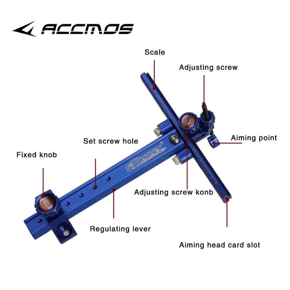 SOOHUPET Archery Bow Sight Aiming Recurve Bow Sight Adjustable Aluminum Alloy for Outdoor Shooting Hunting Accessories view 6