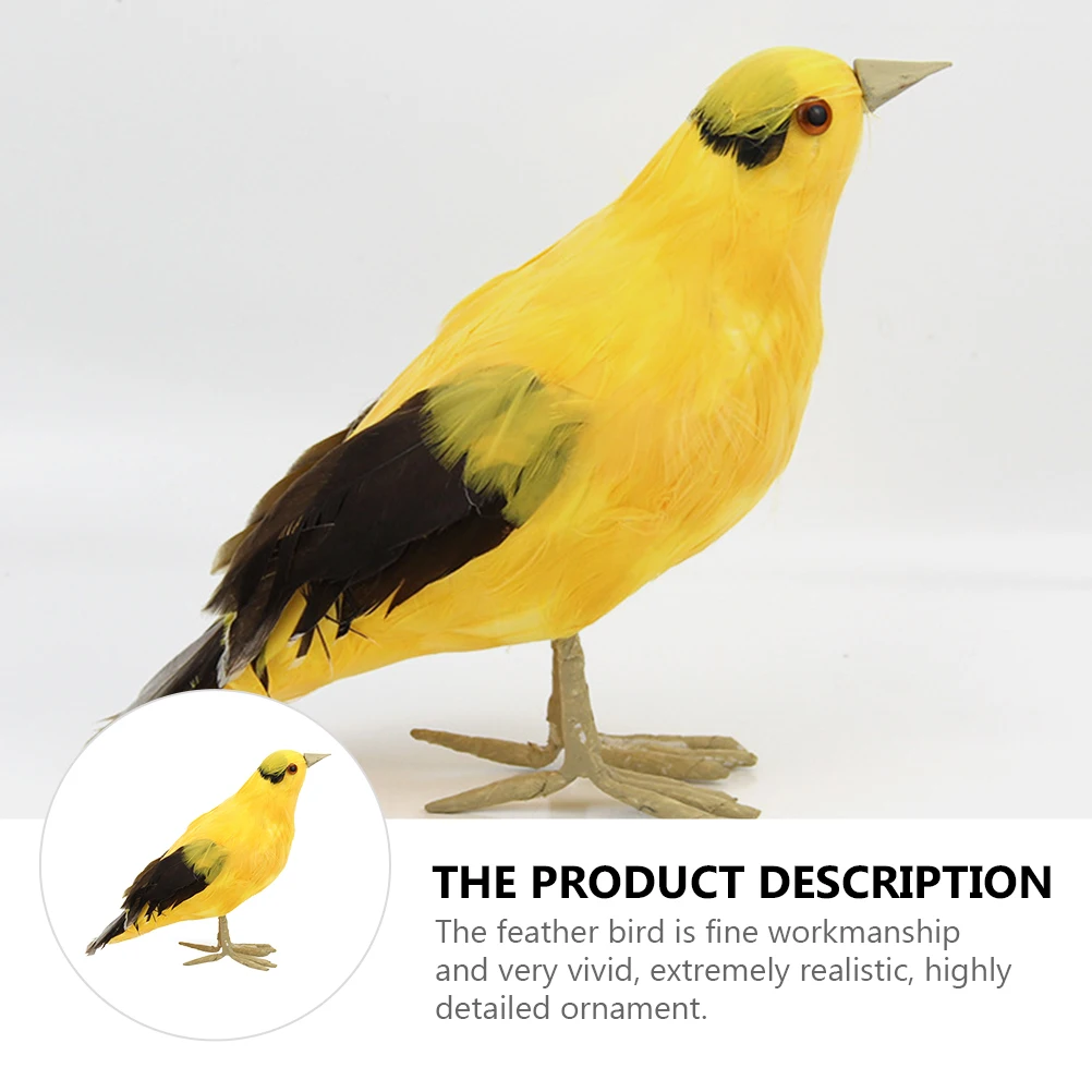 

Artificial Yellow Bird naments Real Decoration Small Size Simulation Bird Model Detailed nament Yard